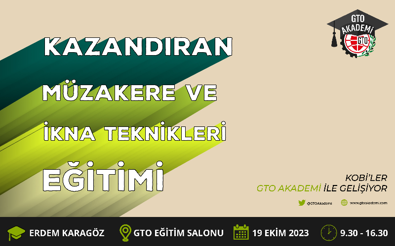 KAZANDIRAN MÜZAKERE ve İKNA TEKNİKLERİ EĞİTİMİ