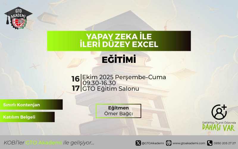 YAPAY ZEKA İLE İLERİ DÜZEY EXCEL EĞİTİMİ
